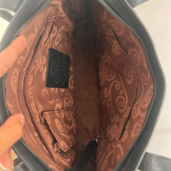 Brighton Black Croc Embossed Leather Shoulder Bag Rectangle Purse 14 x 8 - Picture 7 of 12